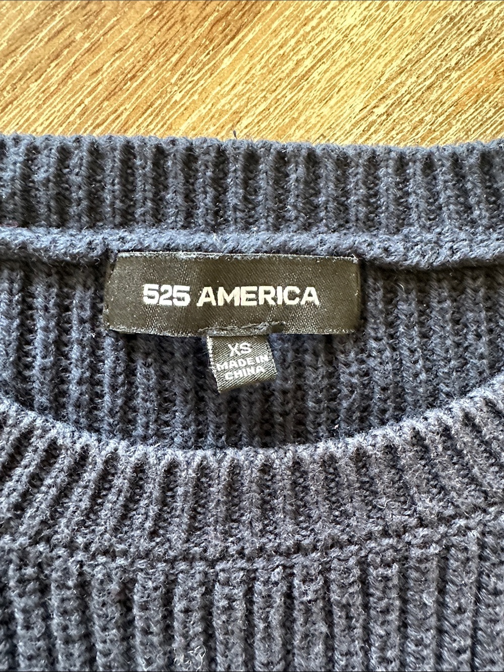 525 America Women's Navy Crewneck Ribbed Sweater - Picture 6 of 7